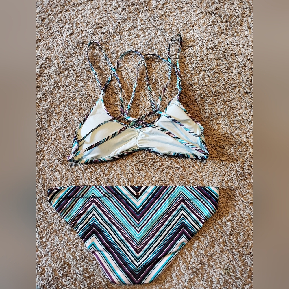Striped Multicolor Bikini Set - Picture 2 of 3